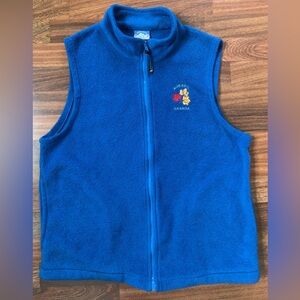 Northern Lifestyles Blue Fleece Full Zip Vest Women Large Canada Leaf Logo Warm